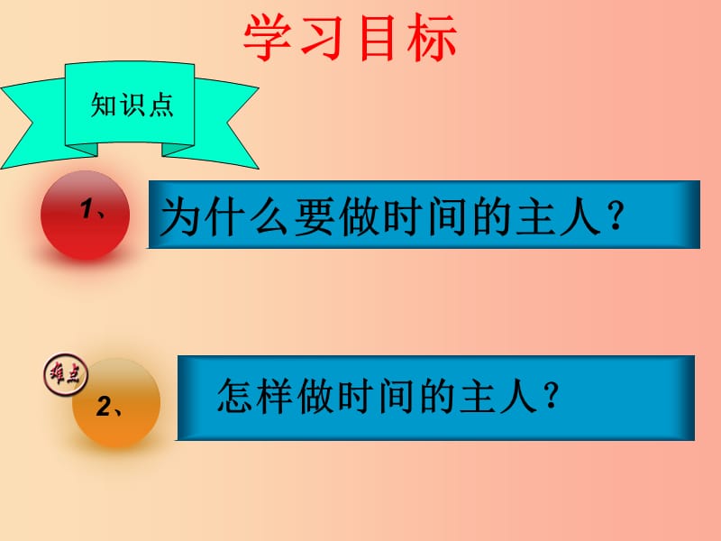 七年级道德与法治上册 第一单元 走进新天地 第三课 把握生命的节奏 第2框 做时间的主人探究型2 人民版.ppt_第2页