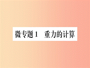 2019春八年級物理下冊 微專題1 重力的計(jì)算習(xí)題課件 新人教版.ppt