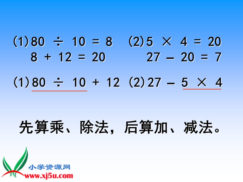 苏教版四年级数学下册课件不含括号的三步混合运算.ppt_第3页