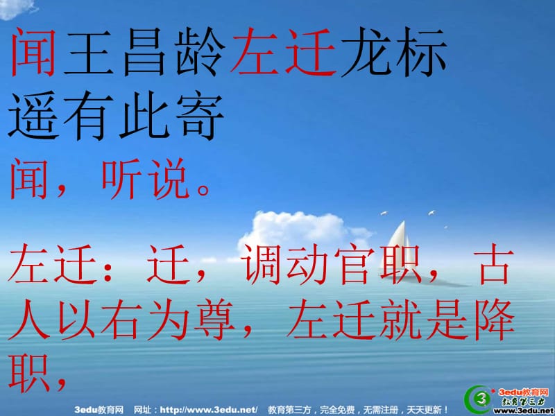 七年级语文闻王昌龄左迁龙标遥有此寄.ppt_第3页