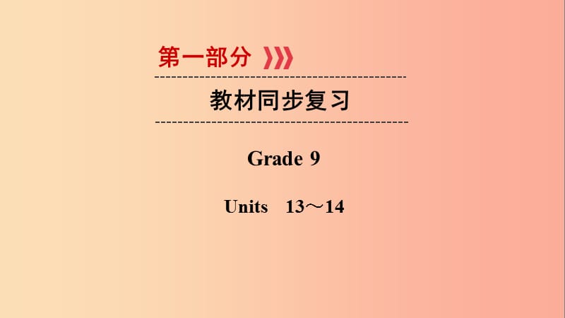 （遵义专用）2019中考英语高分一轮复习 第1部分 教材同步复习 Grade9 Units 13-14课件.ppt_第1页