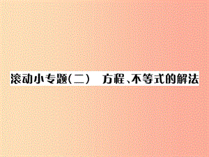 （全國通用版）2019年中考數(shù)學(xué)復(fù)習(xí) 第二單元 方程與不等式 滾動小專題（二）方程、不等式的解法課件.ppt