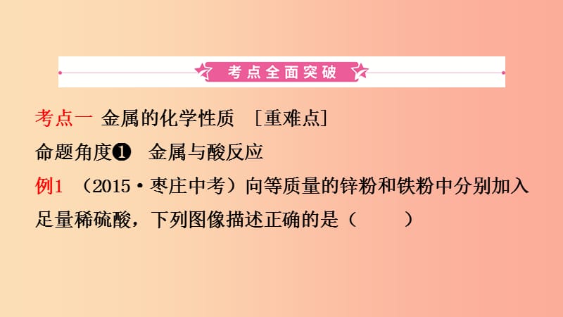 山东省2019年中考化学一轮复习 第九单元 金属 第2课时 金属的化学性质课件.ppt_第2页