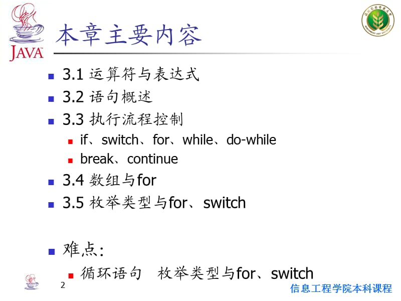 Java面向对象程序设计第03章运算符、表达式和语句.ppt_第2页