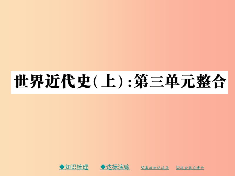 2019秋九年级历史上册第七单元工业革命马克思主义的诞生和反殖民斗争单元整合课件川教版.ppt_第1页