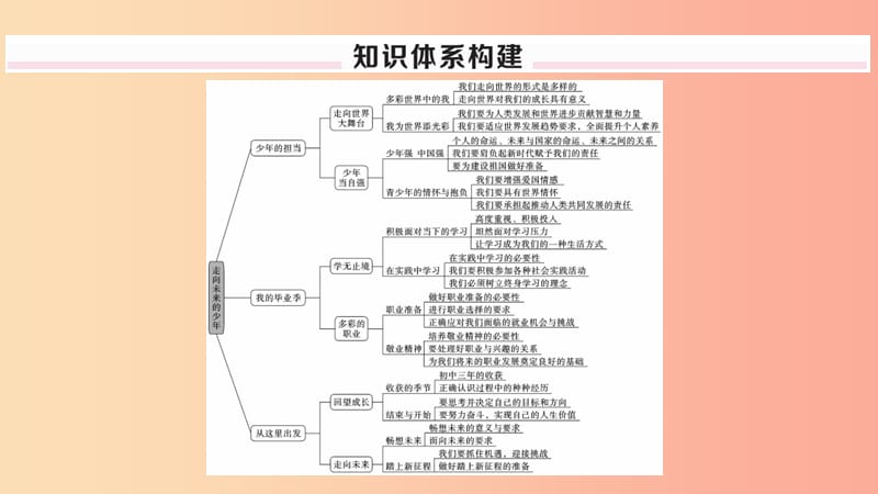 2019九年级道德与法治下册 第三单元 走向未来的少年小结习题课件 新人教版.ppt_第2页