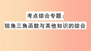 2019春九年級(jí)數(shù)學(xué)下冊 考點(diǎn)綜合專題 銳角三角函數(shù)與其他知識(shí)的綜合習(xí)題講評課件 新人教版.ppt