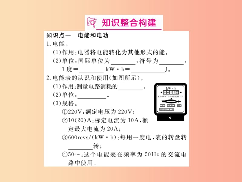 九年级物理下册 寒假复习十五 电功率 家庭电路（第1讲 电能 电功率 焦耳定律）习题课件 （新版）粤教沪版.ppt_第2页