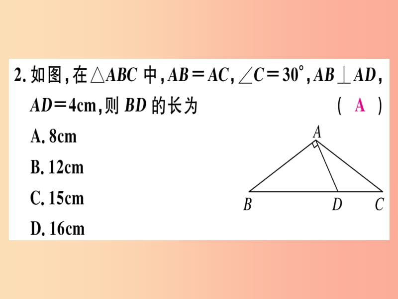 （广东专用）八年级数学上册 阶段综合训练八 轴对称课件 新人教版.ppt_第3页