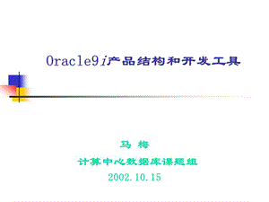 oracle9i產(chǎn)品結(jié)構(gòu)和開發(fā)工具.ppt