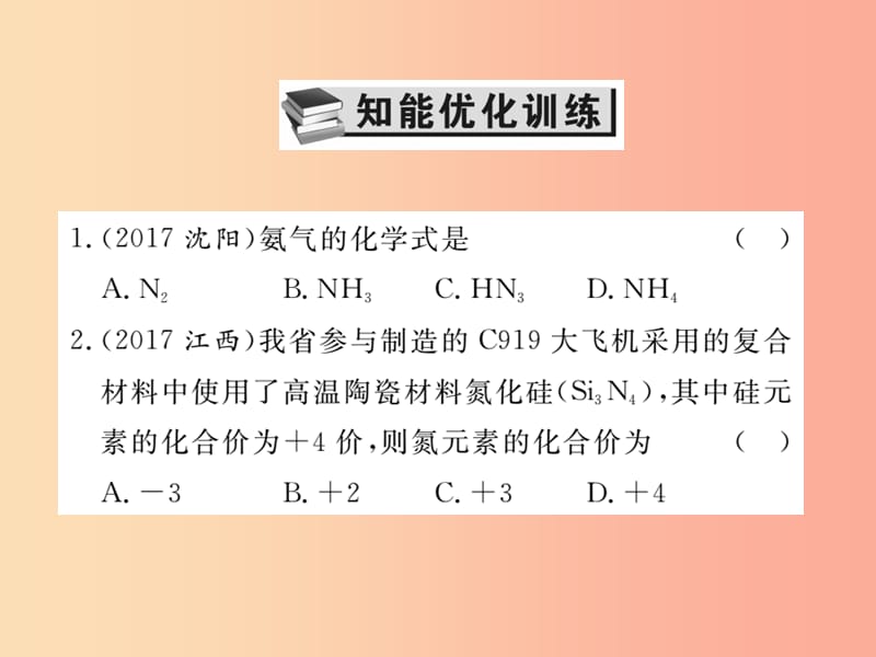 2019中考化学一轮复习 第一部分 基础知识复习 第一章 化学基本概念和原理 第4讲 化学用语（精练）课件.ppt_第2页