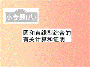 （新課標(biāo)）2019中考數(shù)學(xué)復(fù)習(xí) 小專題（八）圓和直線型綜合的有關(guān)計(jì)算和證明（課后提升）課件.ppt