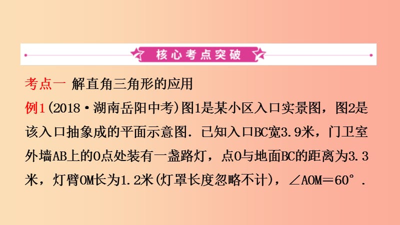 浙江省2019年中考数学复习 第九章 解直角三角形 第二节 解直角三角形及其应用课件.ppt_第2页