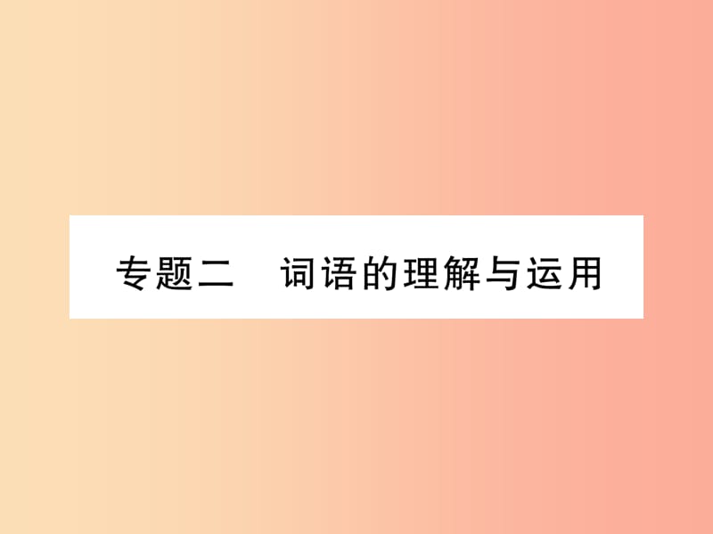 云南专版2019年九年级语文上册专题2词语的理解与运用作业课件新人教版.ppt_第1页