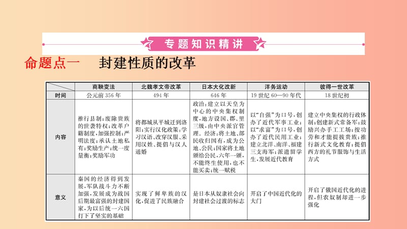 山东省2019中考历史总复习第七部分专题突破专题六中外历史上的重大改革课件.ppt_第2页