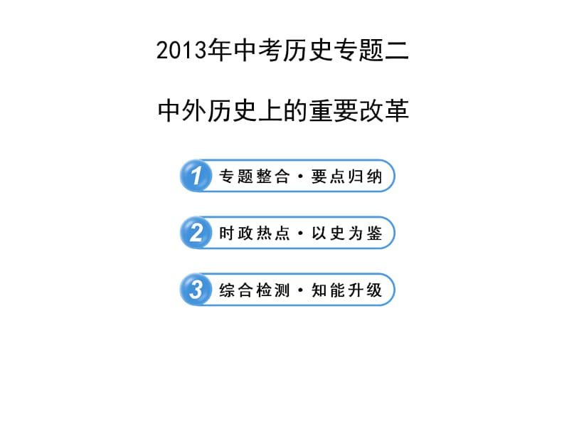 2013年中考历史专题二中外历史上的重要改革.ppt_第1页