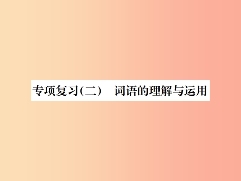 2019年八年级语文下册 专项复习（二）词语的理解与运用习题课件 语文版.ppt_第1页