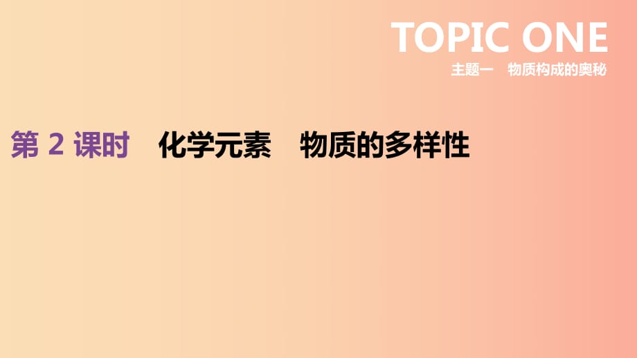 北京市2019年中考化學(xué)總復(fù)習(xí) 主題一 物質(zhì)構(gòu)成的奧秘 第02課時 化學(xué)元素 物質(zhì)的多樣性課件.ppt_第1頁