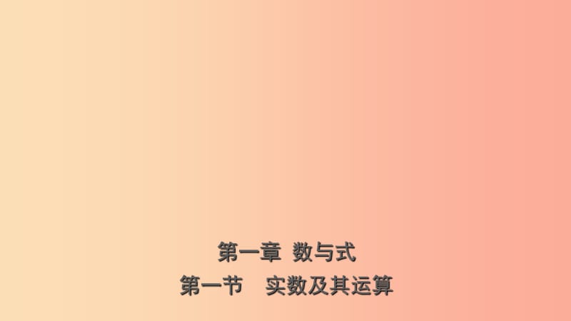 山东省临沂市2019年中考数学复习 第一章 数与式 第一节 实数及其运算课件.ppt_第1页