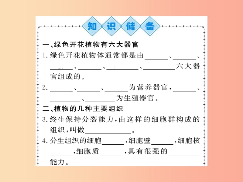 2019年七年级生物上册 第2单元 第2章 第三节 植物体的结构层次习题课件 新人教版.ppt_第2页