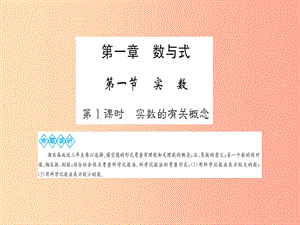 湖北省2019中考數(shù)學一輪復習 第一章 數(shù)與式 第一節(jié) 實數(shù) 第1課時 實數(shù)的有關概念課件.ppt