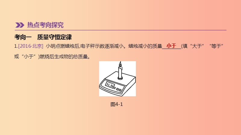 北京市2019年中考化学总复习主题二物质的化学变化第04课时质量守恒定律化学方程式课件.ppt_第2页