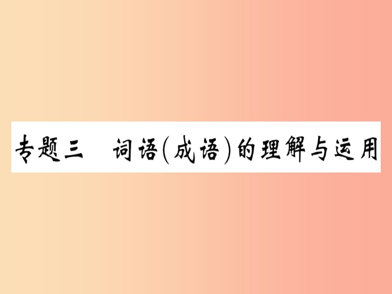 （河北专用）2019年八年级语文上册 专题三 词语（成语）的理解与运用习题课件 新人教版.ppt_第1页