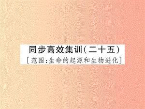 中考（江西專(zhuān)用）2019中考生物 同步高效集訓(xùn)（二十五）課件.ppt