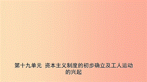 山東省2019年中考歷史一輪復(fù)習(xí) 世界史 第十九單元 資本主義制度的初步確立及工人運動的興起課件.ppt