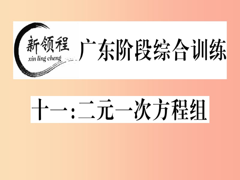 （广东专版）八年级数学上册 阶段综合训练十一 二元一次方程组习题讲评课件（新版）北师大版.ppt_第1页