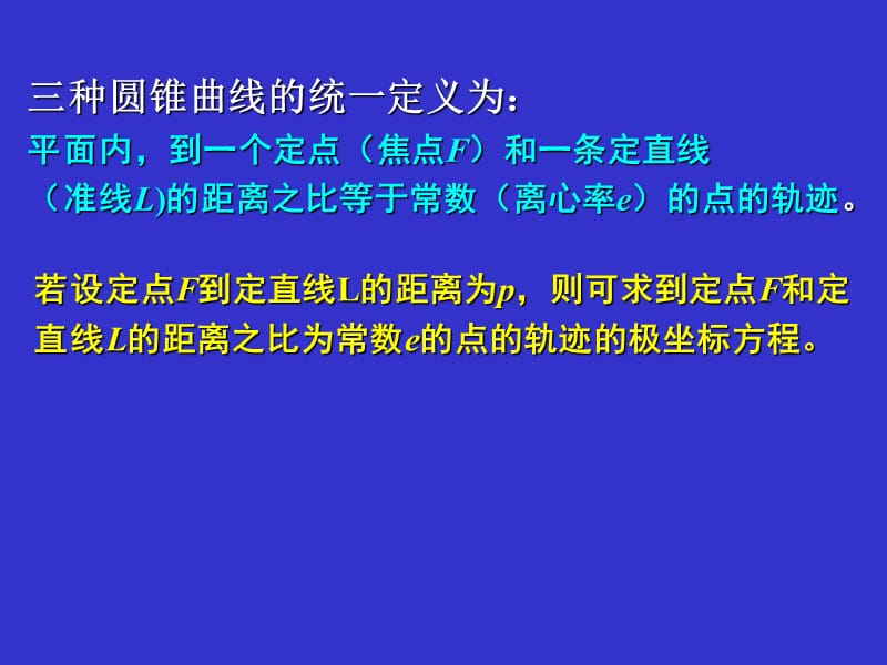 高二数学选修~圆锥曲线极坐标的统一形式.ppt_第2页