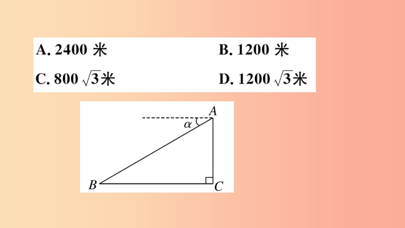 九年级数学下册 第一章 直角三角形的边角关系 1.6 利用三角函数测高习题讲评课件 北师大版.ppt_第3页