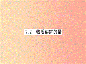 2019年秋九年級(jí)化學(xué)下冊(cè) 第7章 溶液 7.2 物質(zhì)溶解的量 第1課時(shí) 飽和溶液與不飽和溶液習(xí)題課件 粵教版.ppt