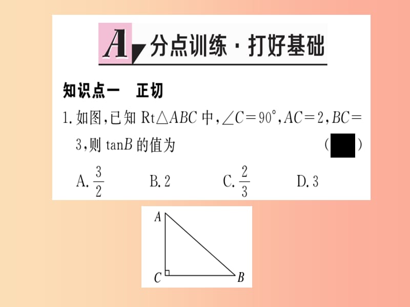 九年级数学下册 第1章 直角三角形的边角关系 1.1 锐角三角函数 第1课时 正切与坡度习题讲评课件 北师大版.ppt_第2页