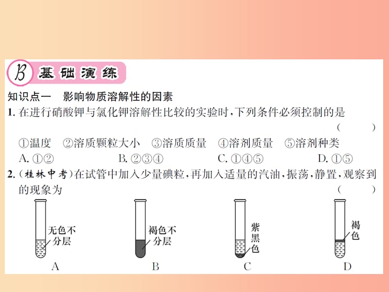 遵义专版2019年秋九年级化学全册第6章溶解现象6.3物质的溶解性第1课时影响物质溶解性的因素课件沪教版.ppt_第3页