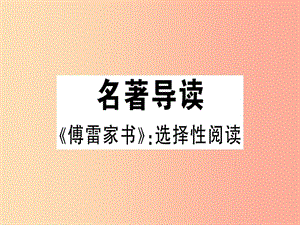 （安徽專版）2019春八年級語文下冊 第三單元名著導讀《傅雷家書》選擇性閱讀習題課件 新人教版.ppt