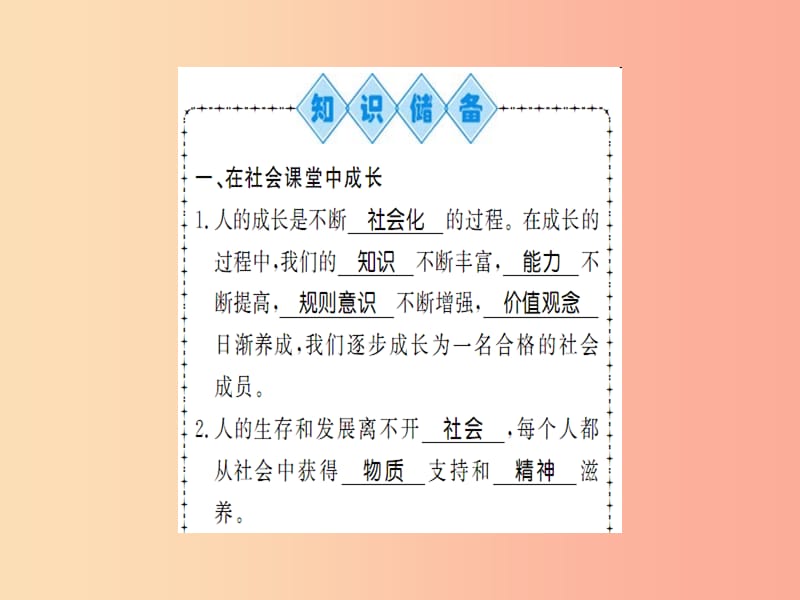 八年级道德与法治上册第一单元走进社会生活第一课丰富的社会生活第二框在社会中成长(习题课件新人教版.ppt_第2页