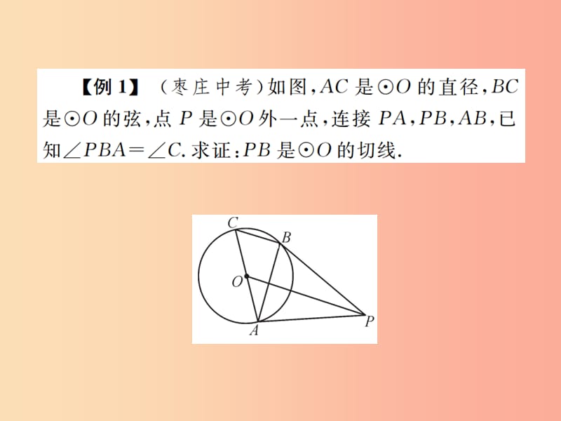 2019年秋九年级数学上册 第二十四章 圆 小专题9 证明切线的两种常用方法课件 新人教版.ppt_第3页