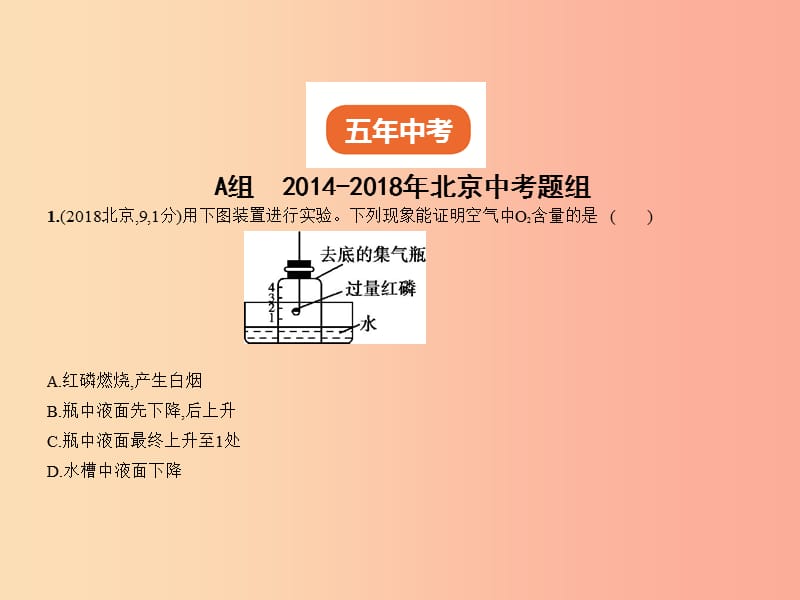 （北京专用）2019年中考化学复习 专题四 空气 氧气（试卷部分）课件.ppt_第2页