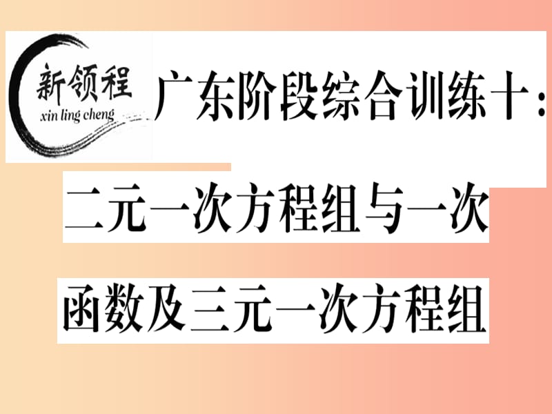 八年级数学上册阶段综合训练十二元一次方程组与一次函数及三元一次方程组习题讲评北师大版.ppt_第1页