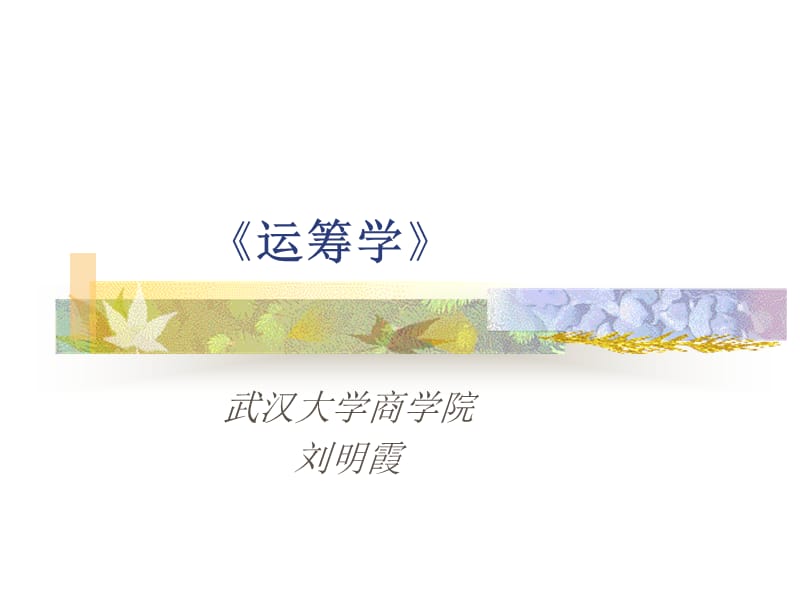 运筹学课件(武汉大学刘明霞).ppt_第1页