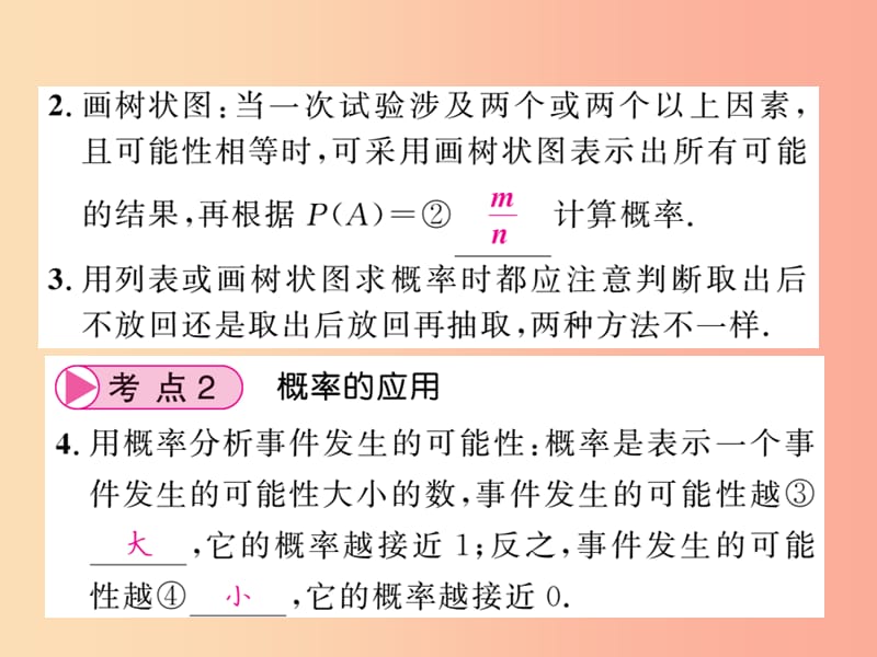 中考数学总复习 第一轮 同步演练 第三部分 统计与概率 第8章 概率与统计 第31节 用列举法求概率及应用 .ppt_第2页