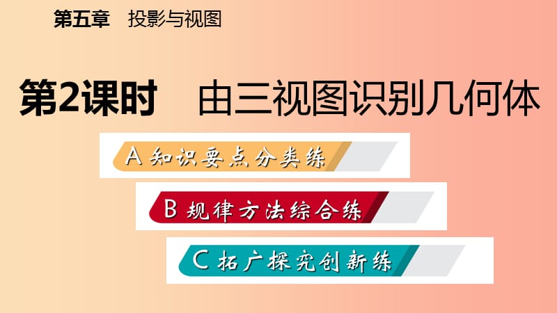 2019年秋九年级数学上册第五章投影与视图2视图第2课时由三视图识别几何体习题课件（新版）北师大版.ppt_第2页