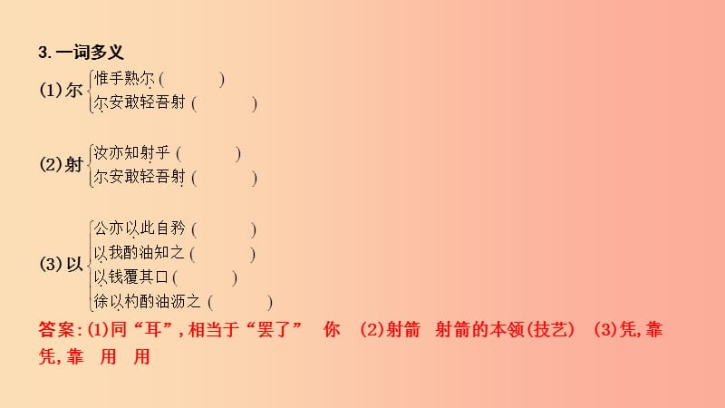 2019年中考语文总复习 第一部分 教材基础自测 七下 古诗文 卖油翁课件 新人教版.ppt_第3页