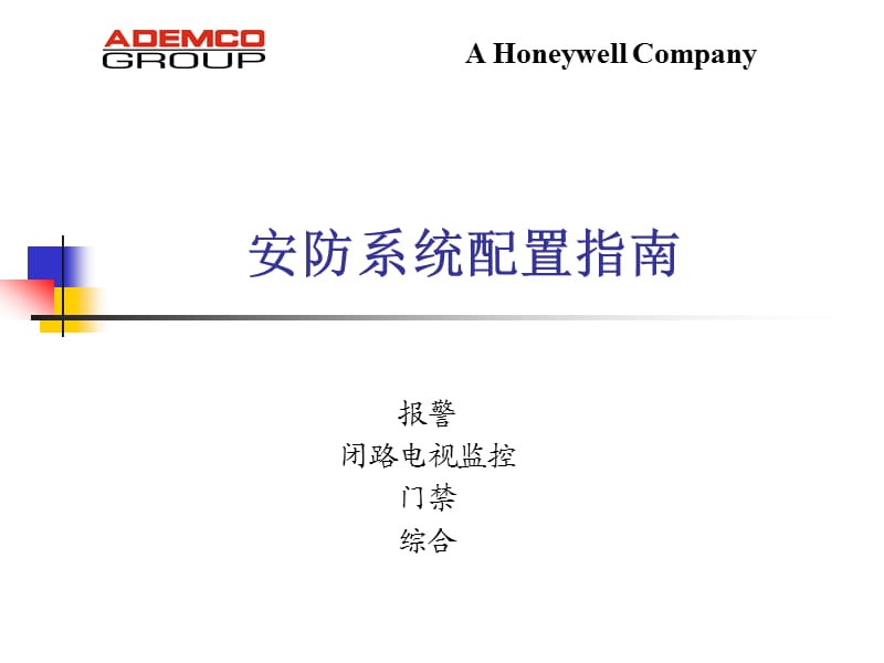 Honeywell安防系统配置指南.ppt_第1页