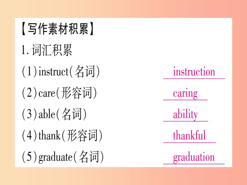 九年级英语全册Unit14IremembermeetingallofyouinGrade7写作指导与演练课堂导练含2019中考真题新版.ppt_第3页