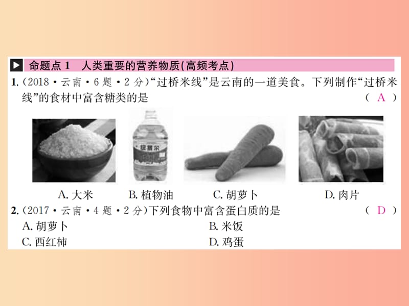 云南专版2019年中考化学总复习教材考点梳理第十二单元化学与生活课件.ppt_第2页