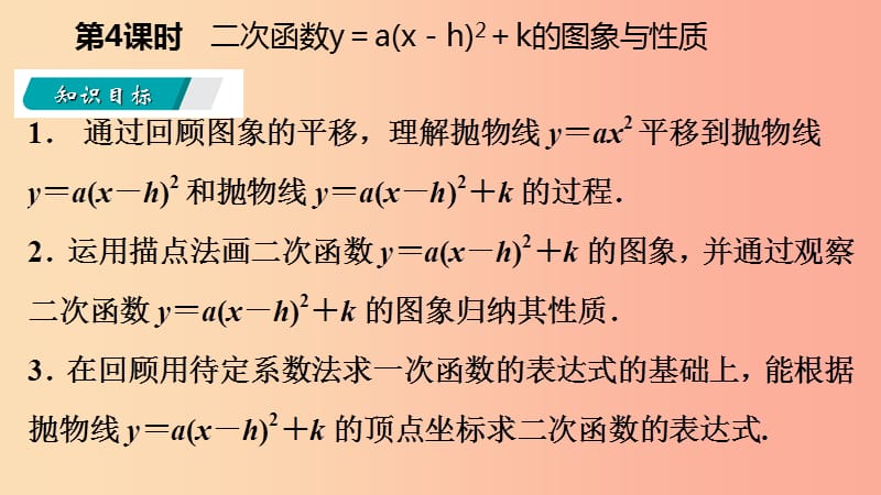 九年级数学下册 第1章 二次函数 1.2 二次函数的图象与性质 1.2.4 二次函数y＝a（x-h）2＋k的图象与性质.ppt_第3页