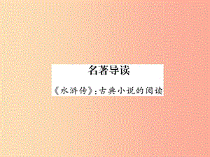 （云南專版）2019年九年級(jí)語文上冊 名著導(dǎo)讀《水滸傳》古典小說的閱讀課件 新人教版.ppt