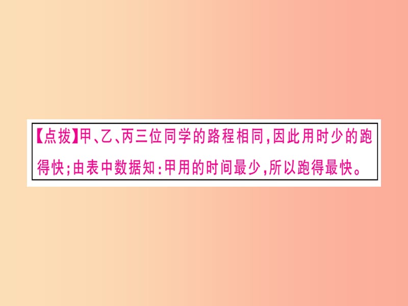 （通用版）2019年八年级物理上册 1.3 运动的快慢（第1课时 比较物体运动的快慢）习题课件 新人教版.ppt_第3页